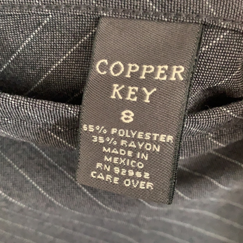 Copper Key Grey & White Diagonal Stripe Skirt with Flowing Hem - Picture 2 of 2